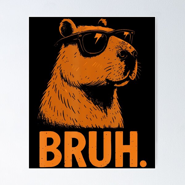 Item preview, Funny Meme Saying Bruh With Caypbara Pet Lover Greetings designed and sold by TaraAnnie.