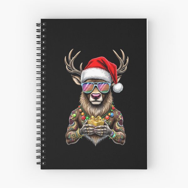 Item preview, Christmas Reindeer – Gift Bringer of the North | Cool Tattooed Reindeer with Present designed and sold by ColorSplash123.
