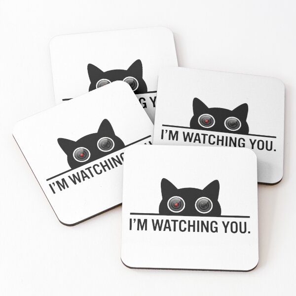 Item preview, Black Cat Peeking Vector Art - I'm Watching You Modern Design designed and sold by KaryaVisionSTR.