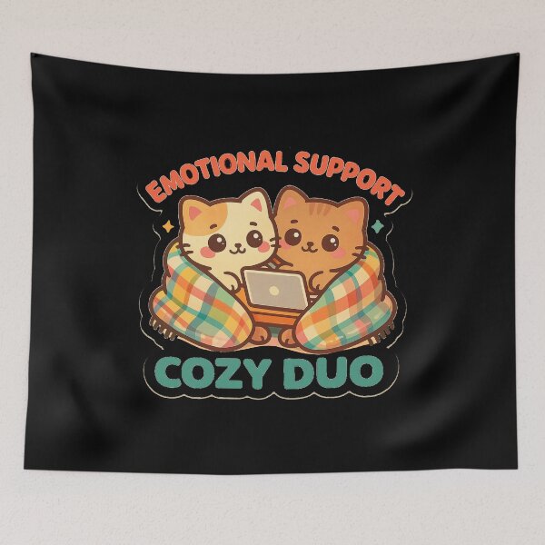 Item preview, Emotional Support Cats – Kawaii Cozy Duo designed and sold by Galskap.
