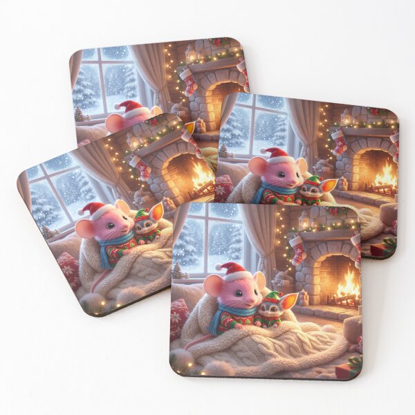 Item preview, Mousy and Snizzle – Cosy Christmas Fireplace Moment designed and sold by PuppyBerry.