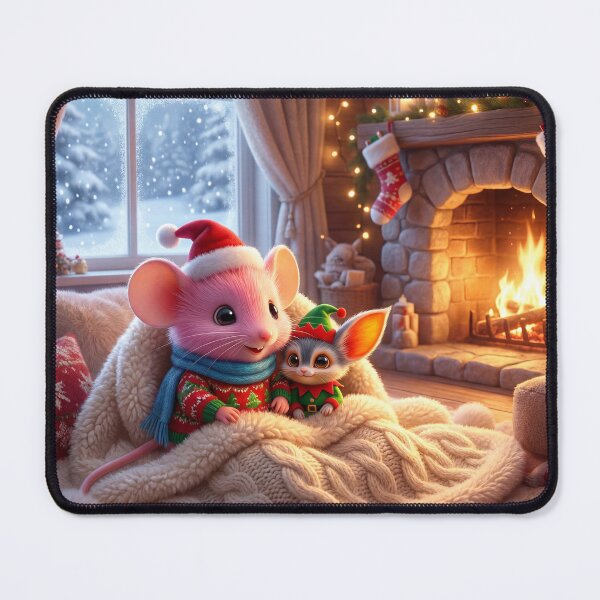 Item preview, Mousy and Snizzle – Cosy Christmas Fireplace Moment designed and sold by PuppyBerry.