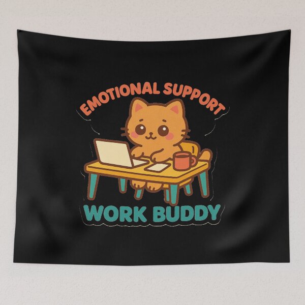Item preview, Emotional Support Cat – Kawaii Work Buddy designed and sold by Galskap.