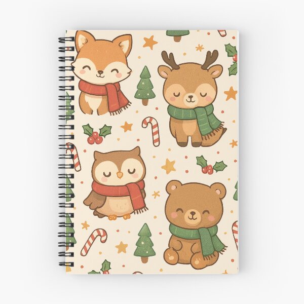 Item preview, Kawaii Christmas Animals - Fox Reindeer Owl Bear Winter Cozy designed and sold by Lyvion design.