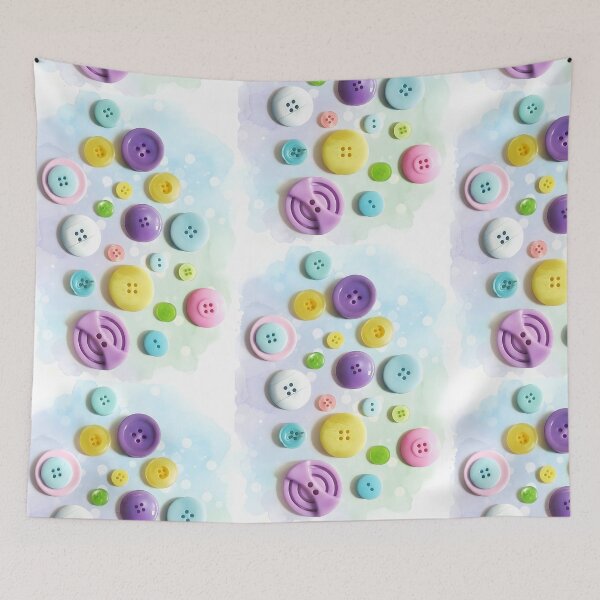 Item preview, Colorful Assorted Buttons Aesthetic | Pastel Sewing Craft Art | Mix Match Button Collection | Cozy Quilting Decor designed and sold by SergioMiklos.