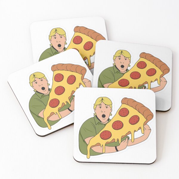 Item preview, Man Holds Large Pizza Slice Sticker Style  designed and sold by Chimanjaipal .