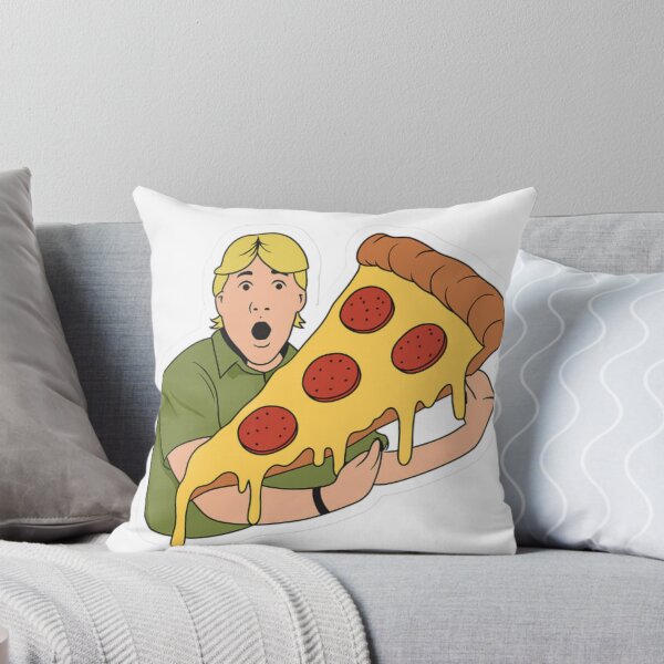 Item preview, Man Holds Large Pizza Slice Sticker Style  designed and sold by PixJaipal.