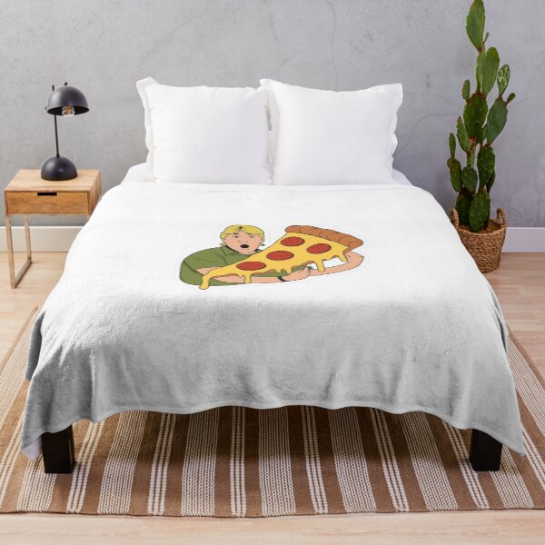 Item preview, Man Holds Large Pizza Slice Sticker Style designed and sold by PixJaipal.