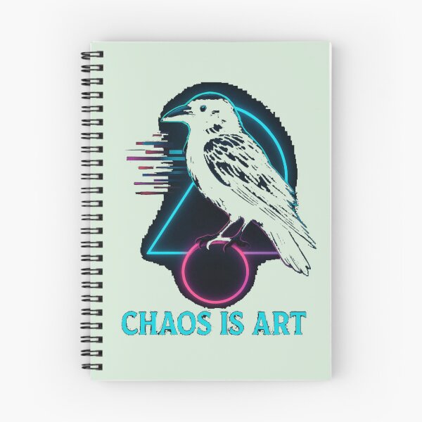 Item preview, Chaos Is Art Neon Raven T-Shirt – Cyberpunk Crow Aesthetic Tee designed and sold by KDesignCrafts.