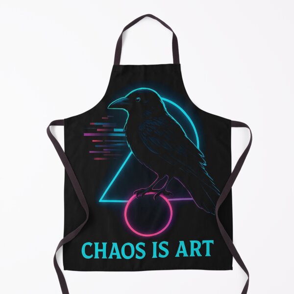 Item preview, Chaos Is Art Neon Raven T-Shirt – Cyberpunk Crow Aesthetic Tee designed and sold by KDesignCrafts.