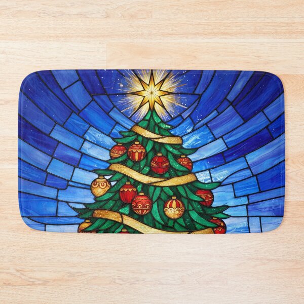 Item preview, Stained Glass Christmas Tree with Star and Ornaments designed and sold by CharlieDesings.