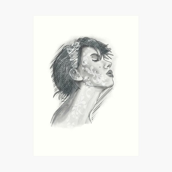 Digital face Art Print