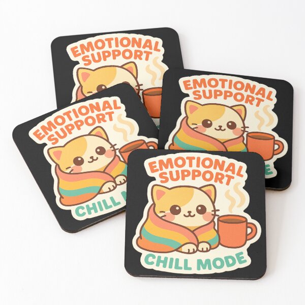 Item preview, Emotional Support Cat – Kawaii Chill Mode Sticker designed and sold by Galskap.