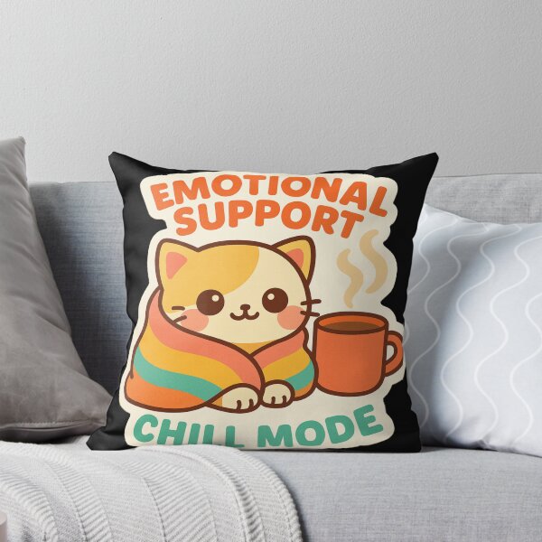 Item preview, Emotional Support Cat – Kawaii Chill Mode Sticker designed and sold by Galskap.