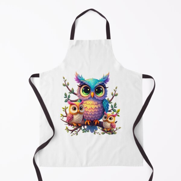 Item preview, Cute fantasy owl with two little friendly brown owls designed and sold by LoneAngel.
