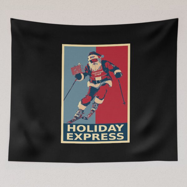 Item preview, Holiday Express Funny Santa Claus Skiing designed and sold by TrueArtsStore.