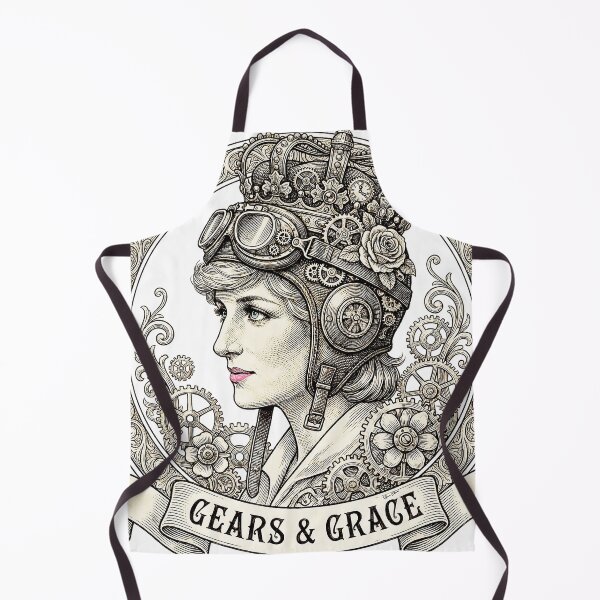 Item preview, Steampunk Princess Diana: Gears & Grace - Vintage Aviator Illustration designed and sold by Hen-C-Art.