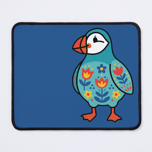 Item preview, Cute Patterned Puffin - Scandinavian Folk Art by heidiannemorris © designed and sold by FOLK ART FUSION by heidiannemorris.