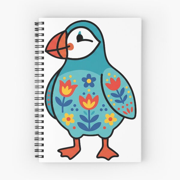 Item preview, Cute Patterned Puffin - Scandinavian Folk Art by heidiannemorris © designed and sold by FOLK ART FUSION by heidiannemorris.