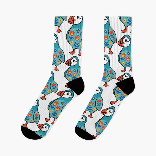 Item preview, Cute Patterned Puffin - Scandinavian Folk Art by heidiannemorris © designed and sold by FOLK ART FUSION by heidiannemorris.