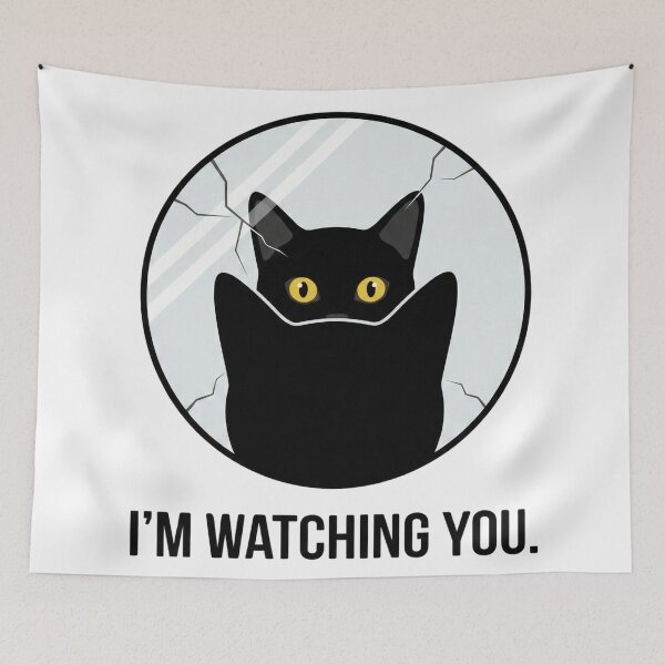 Item preview, Minimalist Reflection Cat T-Shirt - Surreal I'm Watching You Graphic designed and sold by KaryaVisionSTR.