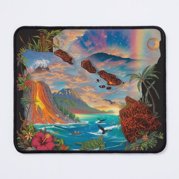 Item preview, Hawaiian Islands Paradise Volcano Sunset Sea Turtle Art designed and sold by TitanRN.