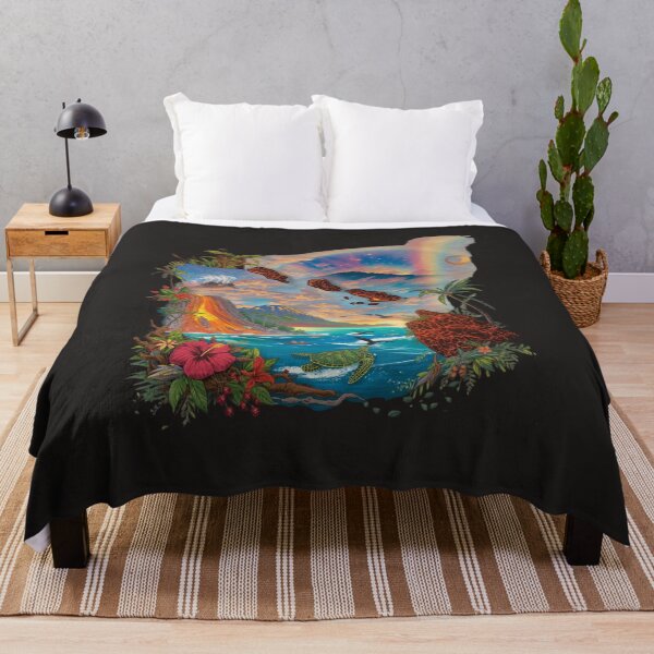 Item preview, Hawaiian Islands Paradise Volcano Sunset Sea Turtle Art designed and sold by TitanRN.