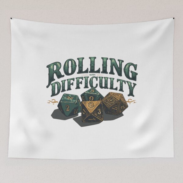 Item preview, Rolling With Difficulty – Fantasy Dice Art designed and sold by RED-MOUSE.