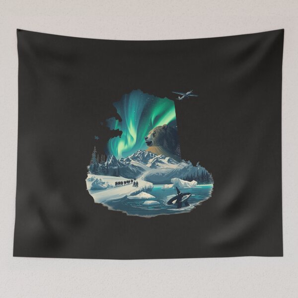 Item preview, Alaska Northern Lights Grizzly Bear Orca Whale Dog Sled Adventure designed and sold by TitanRN.