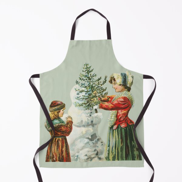 Item preview, Vintage Winter Scene With Children Decorating a Snowman designed and sold by AzizamWorks.