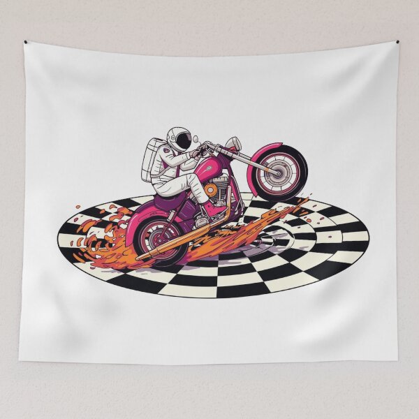 Item preview, Astronaut Biker on Chess Road designed and sold by ByAurafy.