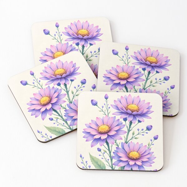 Item preview, Watercolor Blooms - Aster flower designed and sold by Petalandfur.