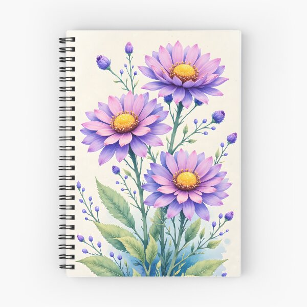 Item preview, Watercolor Blooms - Aster flower designed and sold by Petalandfur.