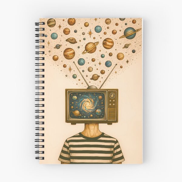 Item preview, Vintage TV Head Cosmic Galaxy - Surreal Art designed and sold by DreamiCanvas.