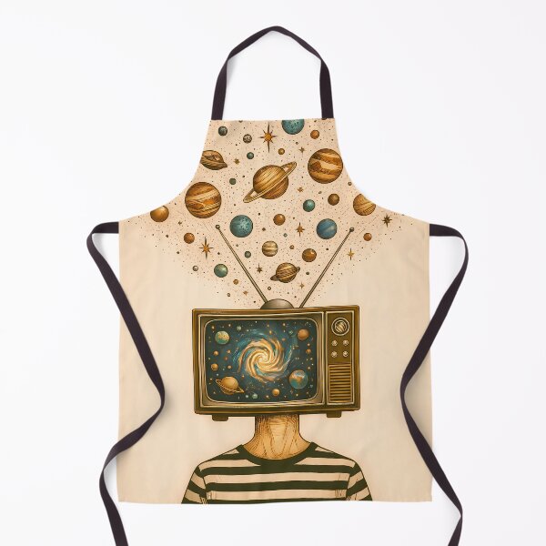Item preview, Vintage TV Head Cosmic Galaxy - Surreal Art designed and sold by DreamiCanvas.
