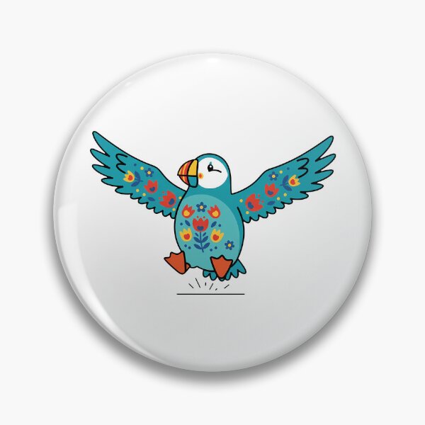 Item preview, Cute Patterned Puffin - Scandinavian Folk Art by heidiannemorris © designed and sold by FOLK ART FUSION by heidiannemorris.