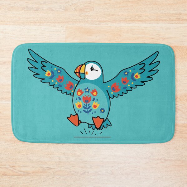 Item preview, Cute Patterned Puffin - Scandinavian Folk Art by heidiannemorris © designed and sold by FOLK ART FUSION by heidiannemorris.