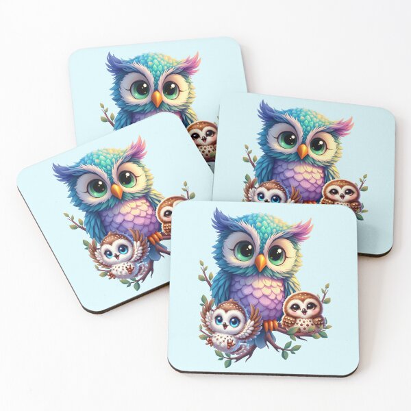 Item preview, Cute playful owls designed and sold by LoneAngel.