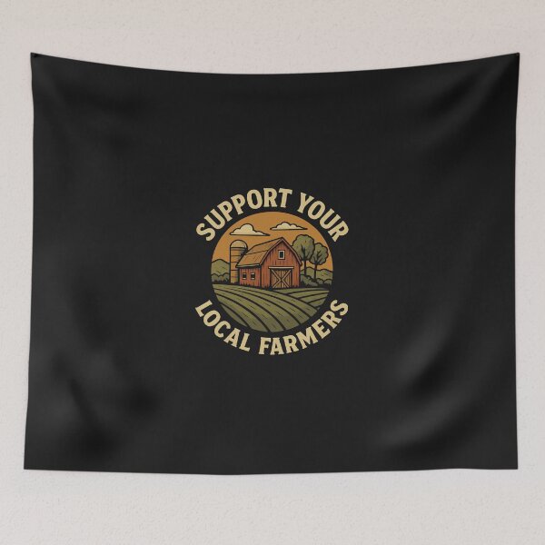 Item preview, Support Your Local Farmers – Vintage Barn Agriculture Retro Farm Life Countryside Design designed and sold by johnExpress02.