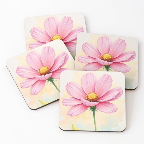 Item preview, Watercolor Blooms - Cosmos flower designed and sold by Petalandfur.