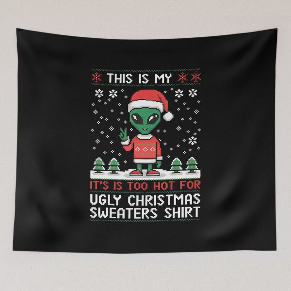 Item preview, Funny Christmas Alien - Ugly Christmas 	 - Alien Face designed and sold by DonnieJennie.