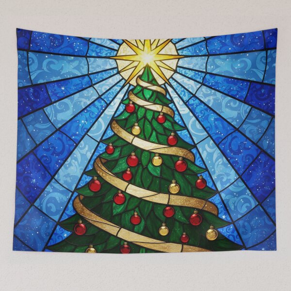 Item preview, Stained Glass Christmas Tree with Star and Ornaments designed and sold by CharlieDesings.