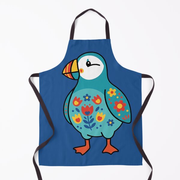 Item preview, Cute Patterned Rainbow Beak Puffin - Scandinavian Folk Art by heidiannemorris © designed and sold by FOLK ART FUSION by heidiannemorris.