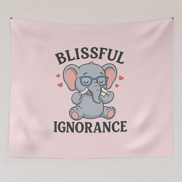 Item preview, Blissful Ignorance Elephant T-Shirt | Cute Funny Chill Vibe Tee designed and sold by KDesignCrafts.