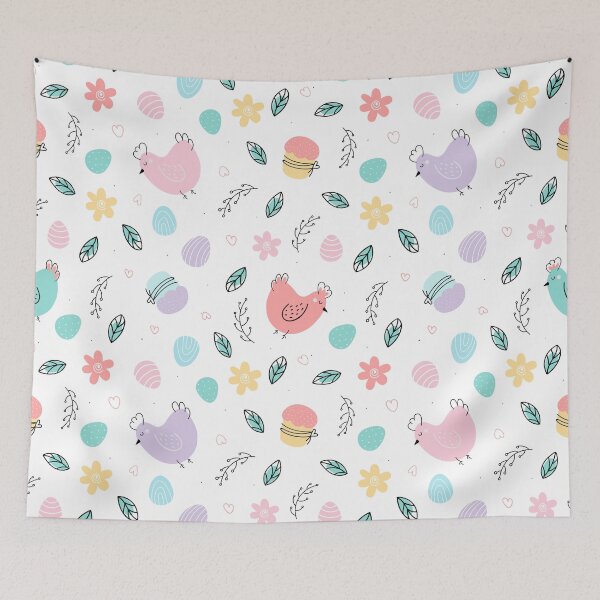 Item preview, Colorful Chickens & Eggs | Bright Spring Pattern designed and sold by SpencerReedDes.
