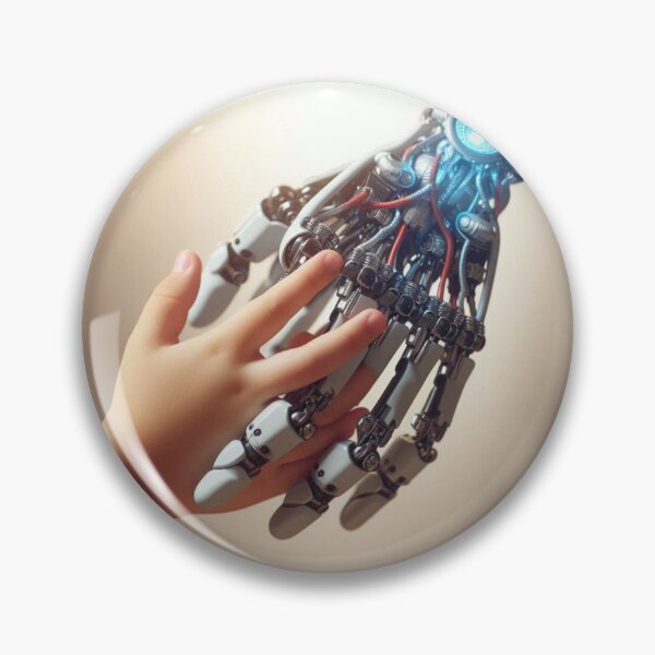 Item preview, Human & Robot Connection – Futuristic AI Hand Touch Artwork designed and sold by Dezien.
