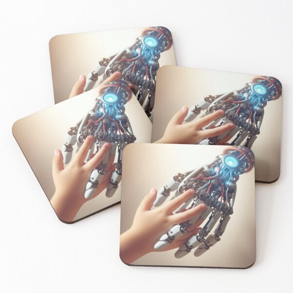 Item preview, Human & Robot Connection – Futuristic AI Hand Touch Artwork designed and sold by Dezien.