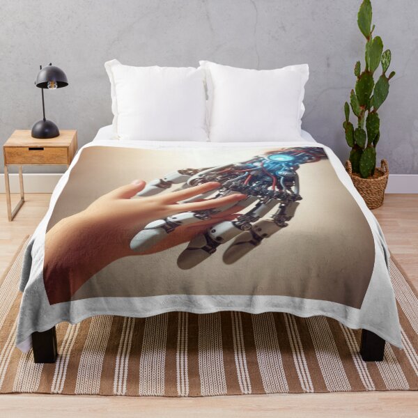 Item preview, Human & Robot Connection – Futuristic AI Hand Touch Artwork designed and sold by Dezien.