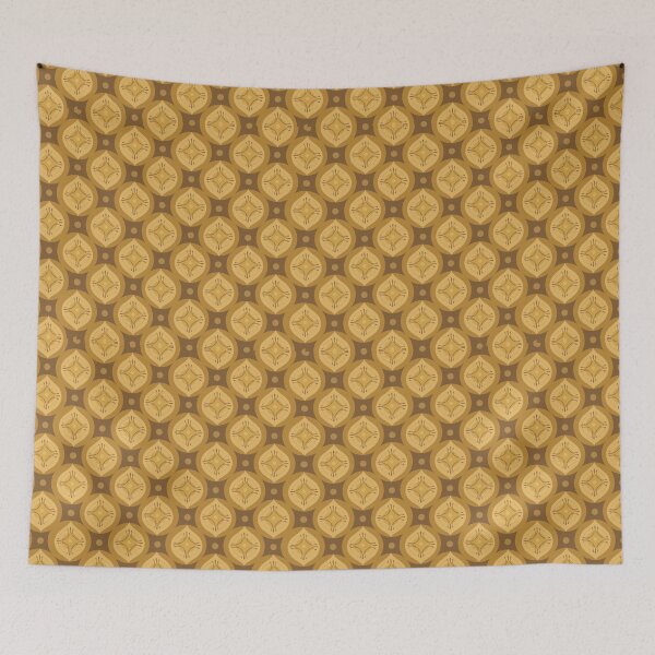 Item preview, Retro Geometric Pattern in Warm Brown and Gold designed and sold by LUJI PATTERN ATELIER .