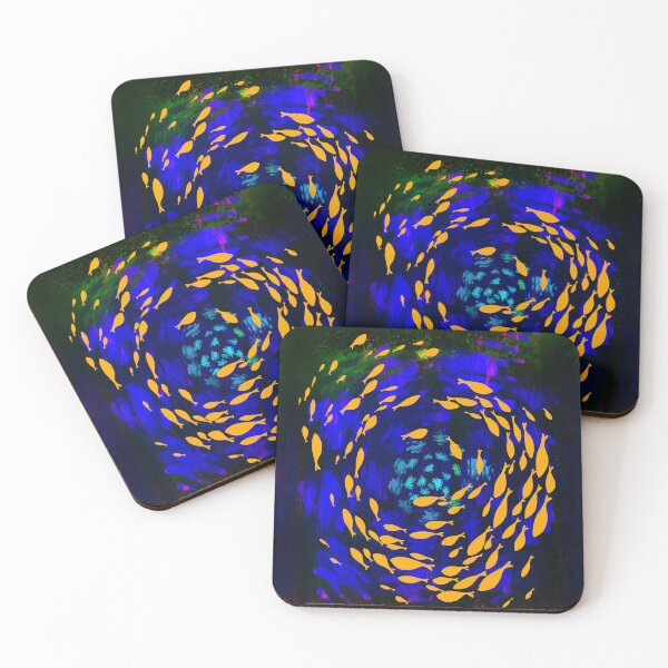 Item preview, Golden Swirl Shoal Vibrant Abstract Underwater Art designed and sold by Dreamy Ocean Art.